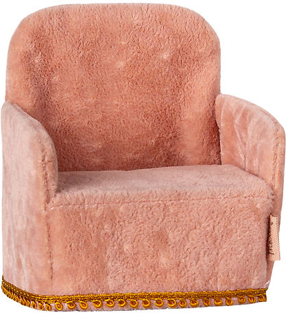 Maileg Miniature Foldbar Stol - Mus - Rosa