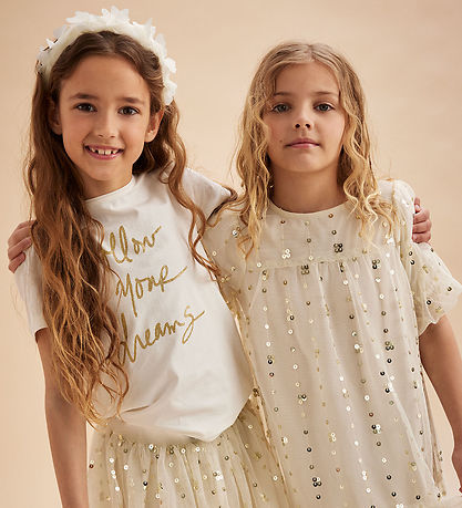 Creamie T-shirt - Cloud m. Glimmerprint