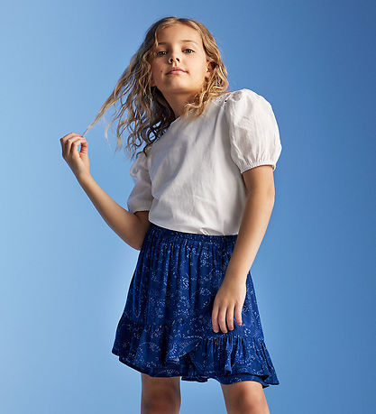 Creamie T-shirt - Embroidery Anglaise - Cloud w. Pointelle