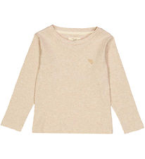 VACVAC Blouse - Rib - Scarlet - Light Latte melange VACVAC Blouse - Rib - Scarlet - Light Latte melange