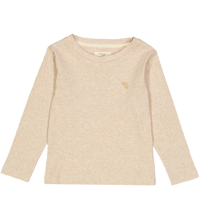 VACVAC Bluse - Rib - Carlet - Light latte melange