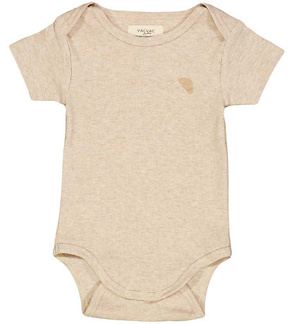 VACVAC Bodysuit k/æ - Rib - Scarlet - Light Latte melange
