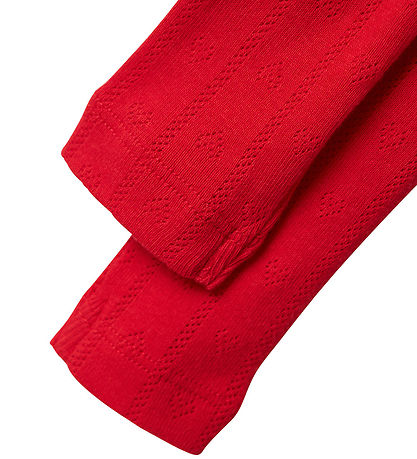 Name It Leggins - NbfDagnes - Chinese Red m. Hulmønster