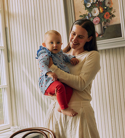 Name It Leggins - NbfDagnes - Chinese Red m. Hulmønster