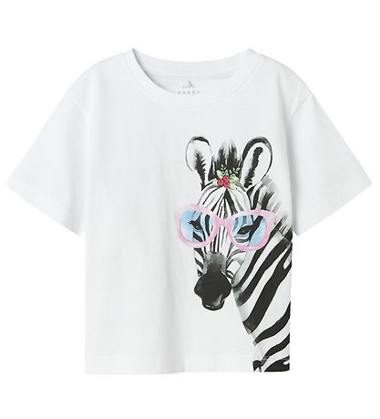 Name It T-shirt - NmfVotea - Bright White/Zebra Name It T-shirt - NmfVotea - Bright White/Zebra