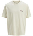 Jack & Jones T-shirt - JorIslington - Antique White m. Print Jack & Jones T-shirt - JorIslington - Antique White m. Print