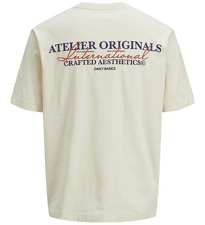 Jack & Jones T-shirt - JorIslington - Antique White m. Print Jack & Jones T-shirt - JorIslington - Antique White m. Print