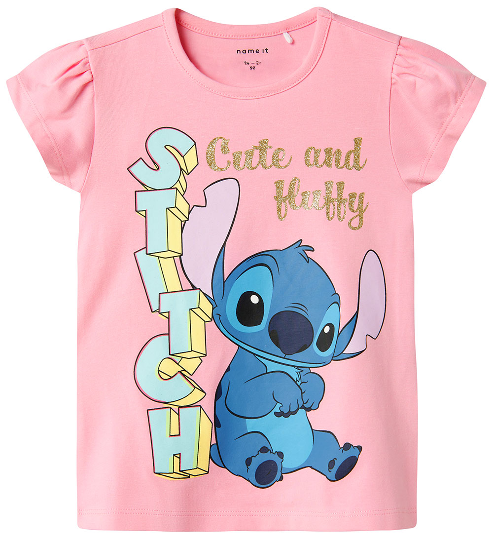 Name It T-Shirt - NmfFolly Stitch - Pink Zuckerguss - Name It - 4 Jahre (104) - T-Shirts