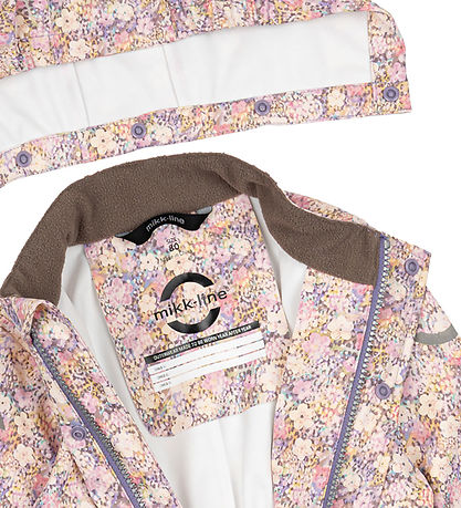 Mikk-Line Regndragt - PU - Recycled - Rose Dawn m. Blomster