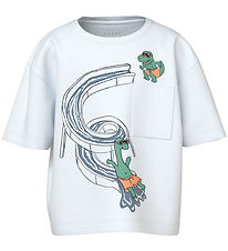 Name It T-shirt - NmmVilian - Bright White/Pool Name It T-shirt - NmmVilian - Bright White/Pool