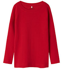 Name It Bluse - NmfDagnes - Chinese Red m. Hulmønster