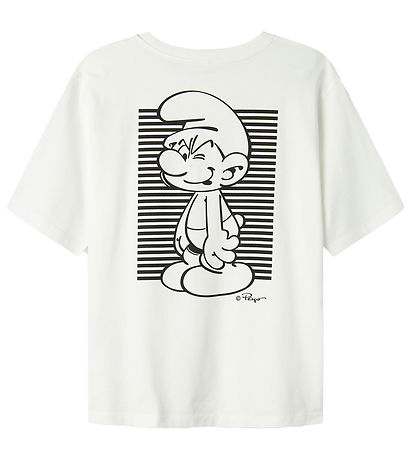 LMTD T-shirt - NlnFordy Smurfs - Cloud Dancer LMTD T-shirt - NlnFordy Smurfs - Cloud Dancer