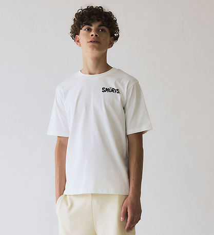 LMTD T-shirt - NlnFordy Smurfs - Cloud Dancer