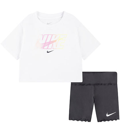 Nike Shortssæt - T-shirt/Shorts - Dark Smoke Grey Nike Shortssæt - T-shirt/Shorts - Dark Smoke Grey