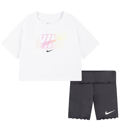Nike Shortssæt - T-shirt/Shorts - Dark Smoke Grey Nike Shortssæt - T-shirt/Shorts - Dark Smoke Grey