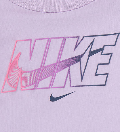 Nike Shortssæt - T-shirt/Cykelshorts - Diffused Blue