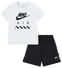 Nike Shortssæt - T-shirt/Shorts - Sort/Hvid Nike Shortssæt - T-shirt/Shorts - Sort/Hvid