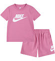 Nike Shortssæt - T-shirt/Shorts - Magic Flamingo Nike Shortssæt - T-shirt/Shorts - Magic Flamingo