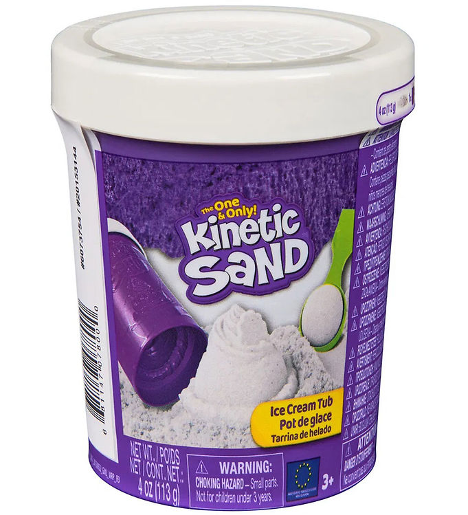 Kinetic Sand Sandsæt - 113 gram - Ice Cream Tub - Hvid