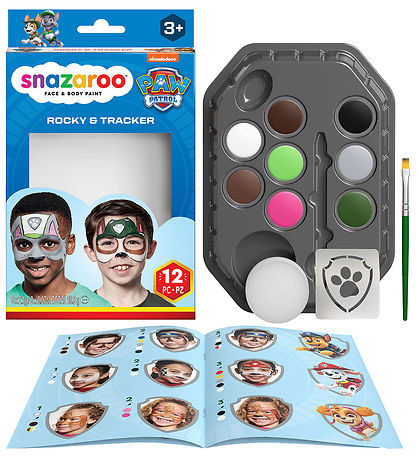 Snazaroo Ansigtsmaling - 12 Dele - Paw Patrol Rocky & Tracker