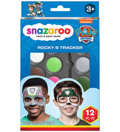 Snazaroo Ansigtsmaling - 12 Dele - Paw Patrol Rocky & Tracker
