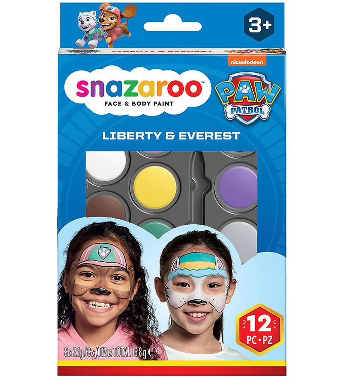 Snazaroo Ansigtsmaling - 12 Dele - Paw Patrol - Liberty & Evere
