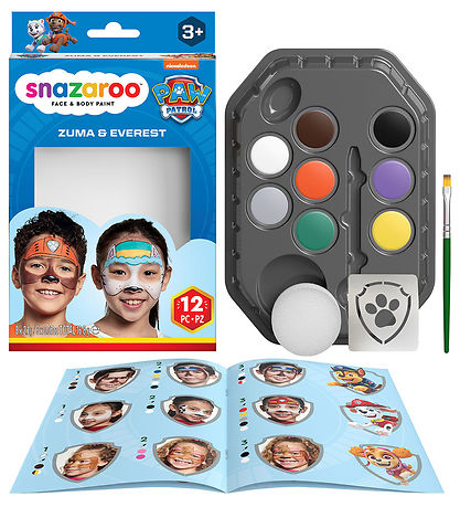 Snazaroo Ansigtsmaling - 12 Dele - Paw Patrol Zuma & Everest