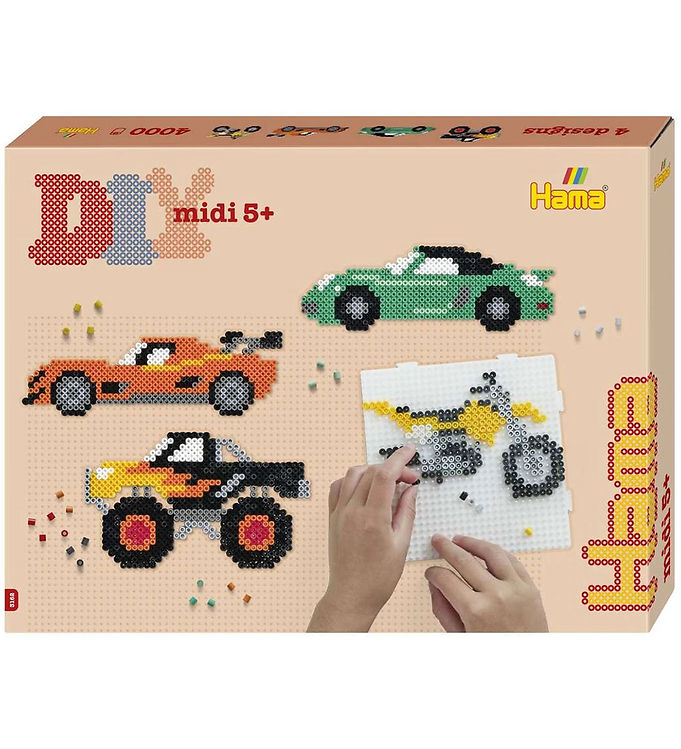 Hama Midi Perlesæt - 4000 stk. - Biler