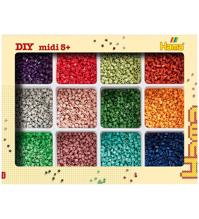 Hama Midi Perlesæt m. Opbevaring - 9600 stk.