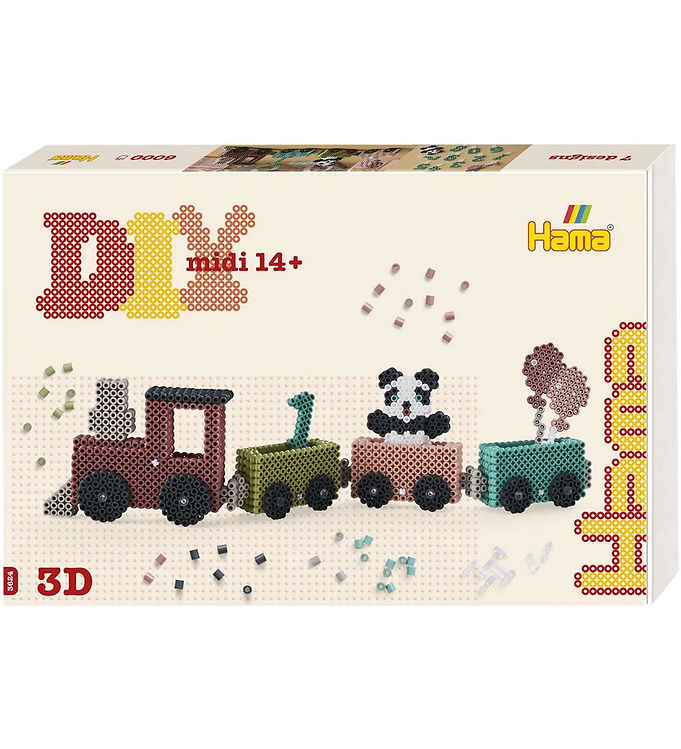 Hama Midi Perlesæt - Art - 3D - 6000 stk. - Fødselsdagstog