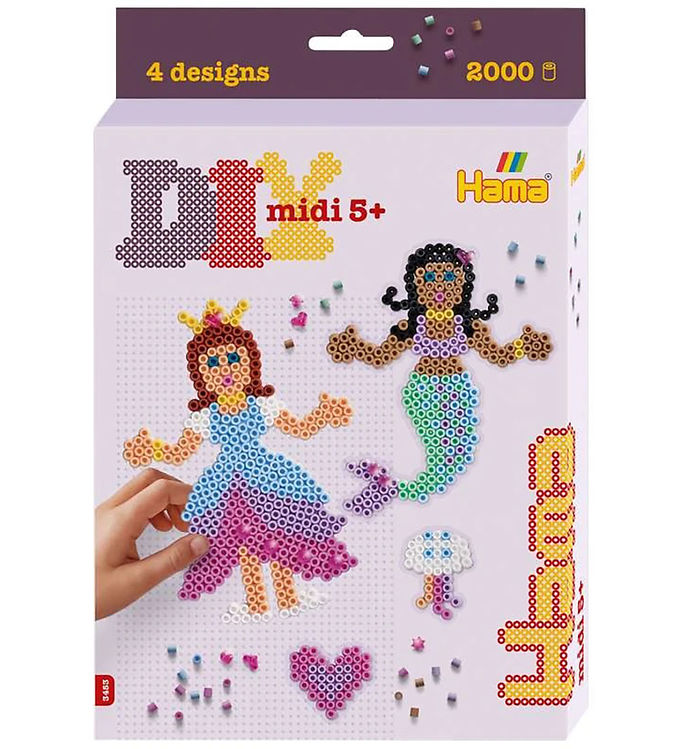 Hama Midi Perler - 2000 stk. - Prinsesse Og Havfrue