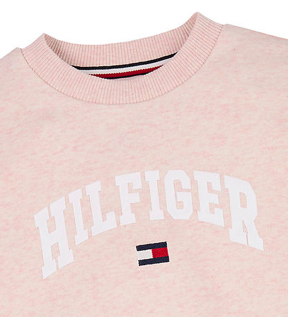 Tommy Hilfiger Sweatshirt - Varsity - Coral Ice Heather Red Tommy Hilfiger Sweatshirt - Varsity - Coral Ice Heather Red