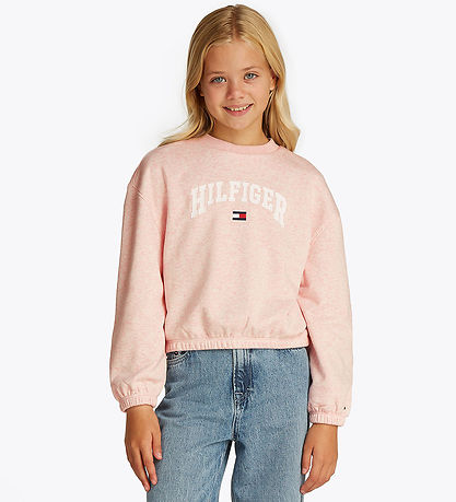Tommy Hilfiger Sweatshirt - Varsity - Coral Ice Heather Red Tommy Hilfiger Sweatshirt - Varsity - Coral Ice Heather Red