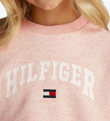 Tommy Hilfiger Sweatshirt - Varsity - Coral Ice Heather Red Tommy Hilfiger Sweatshirt - Varsity - Coral Ice Heather Red