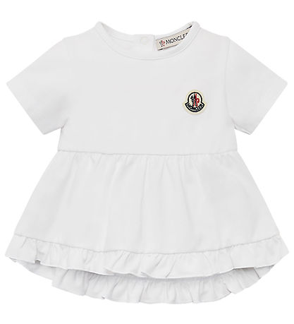 Moncler Sæt - T-shirt/Shorts - Hvid/Rosa Moncler Sæt - T-shirt/Shorts - Hvid/Rosa