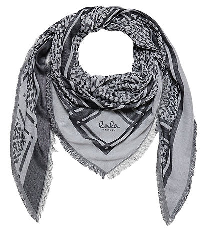 Lala Berlin Tørklæde - Triangle Tilda - Swoosh Black/White