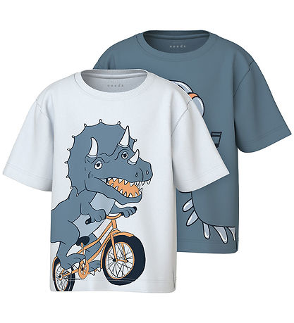 Name It T-shirt - NmmVilasse - 2 Pak - Spring Lake/Navy blazer Name It T-shirt - NmmVilasse - 2 Pak - Spring Lake/Navy blazer