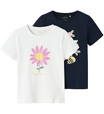 Name It T-shirt - NmfVeen - 2-pak - Navy Blazer/Bright White Name It T-shirt - NmfVeen - 2-pak - Navy Blazer/Bright White