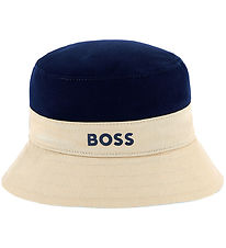 BOSS Bøllehat - Vendbar - Hvid/Sand/Navy BOSS Bøllehat - Vendbar - Hvid/Sand/Navy
