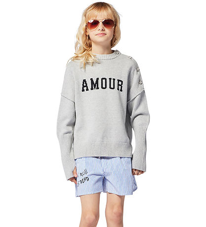 Zadig & Voltaire Bluse - Strik - Malta - Gråmeleret m. Sort