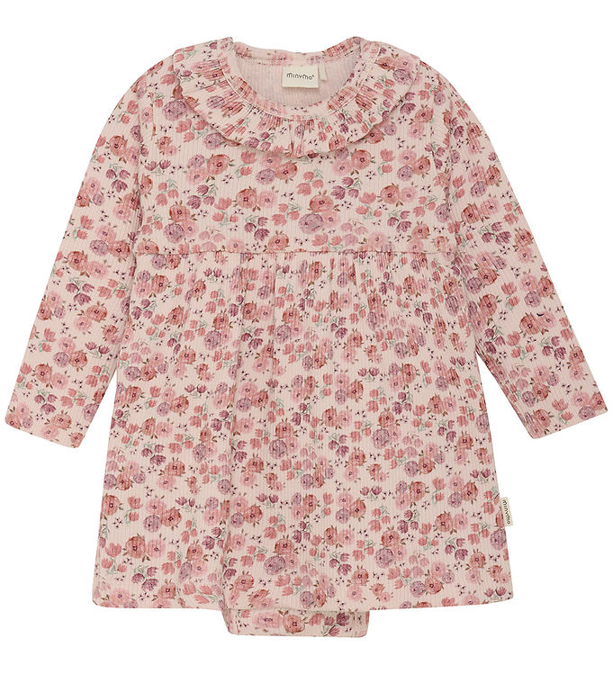 Minymo Kjolebody l/æ - Rib - Peach Wip