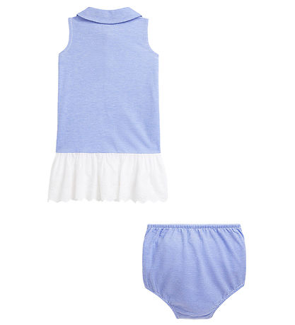Polo Ralph Lauren Kjole m. Bloomers - Blå/Hvid