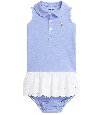 Polo Ralph Lauren Kjole m. Bloomers - Blå/Hvid Polo Ralph Lauren Kjole m. Bloomers - Blå/Hvid