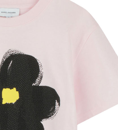 Little Marc Jacobs T-shirt - Rosa/Sort m. Blomst Little Marc Jacobs T-shirt - Rosa/Sort m. Blomst