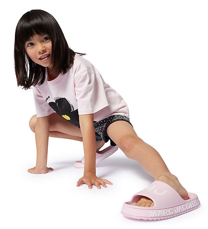 Little Marc Jacobs T-shirt - Rosa/Sort m. Blomst Little Marc Jacobs T-shirt - Rosa/Sort m. Blomst