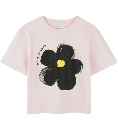 Little Marc Jacobs T-shirt - Rosa/Sort m. Blomst Little Marc Jacobs T-shirt - Rosa/Sort m. Blomst