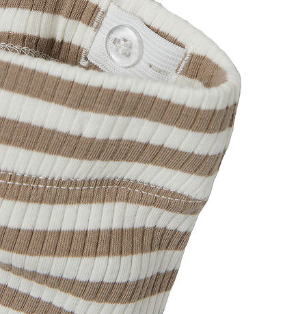 LMTD Nederdel - NlfDallas - Rib - Mocha Meringue/WHITE STRIPES