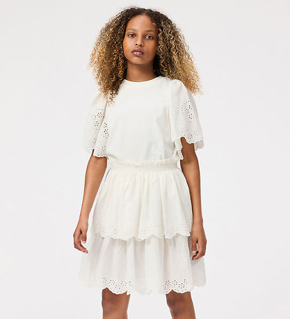 Molo Nederdel - Brianna - Crisp White m. Hulmønster Molo Nederdel - Brianna - Crisp White m. Hulmønster