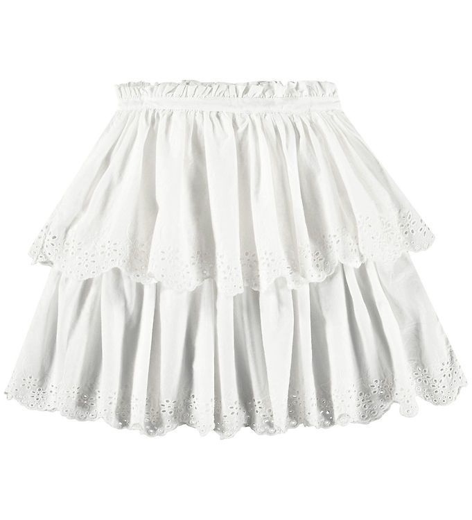 Molo Nederdel - Brianna - Crisp White m. Hulmønster