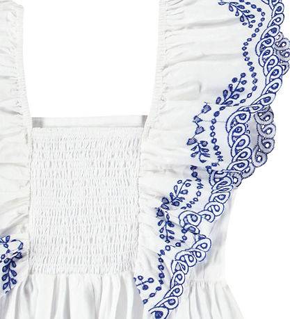 Molo Top - Rosamond - Crisp White m. Hulmønster